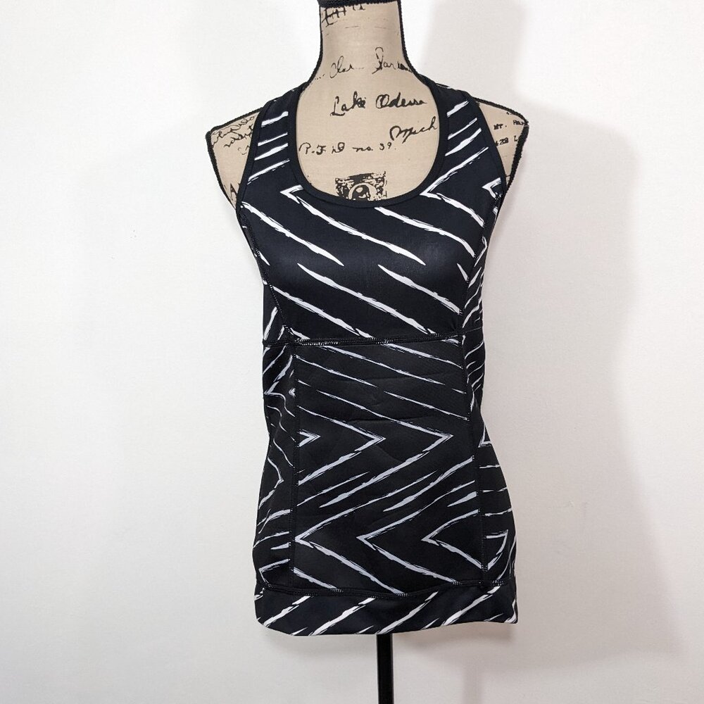 Zaggora Neoprene Workout Hot Tank Top Black White Thermo Fit Technology Large L